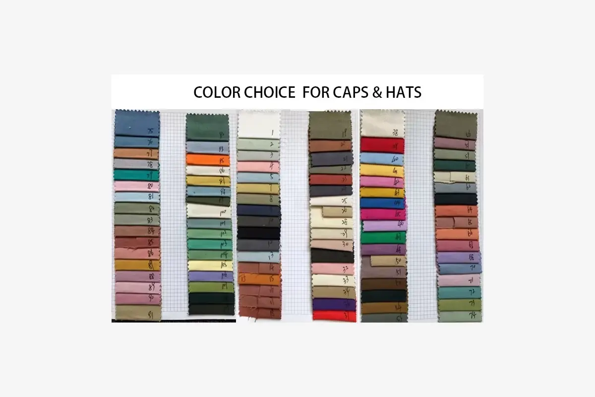Physical color swatches arranged in numbered rows.