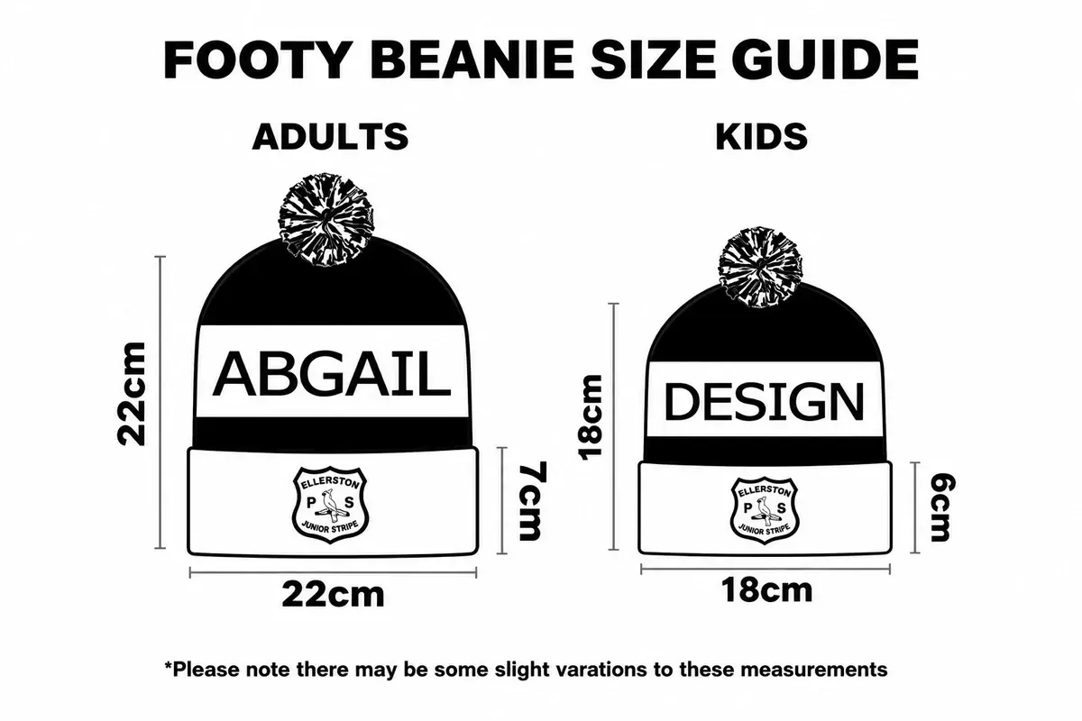 Custom beanie measurement and size guide